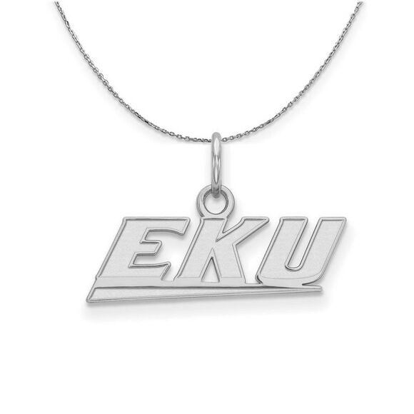 Sterling Silver Eastern Kentucky U XS (Tiny) Necklace - 24 Inch - Picture 1 of 8